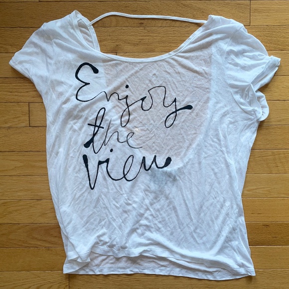 PINK by Victoria's Secret Women's Open-Back Sheer T Shirt - Picture 1 of 2